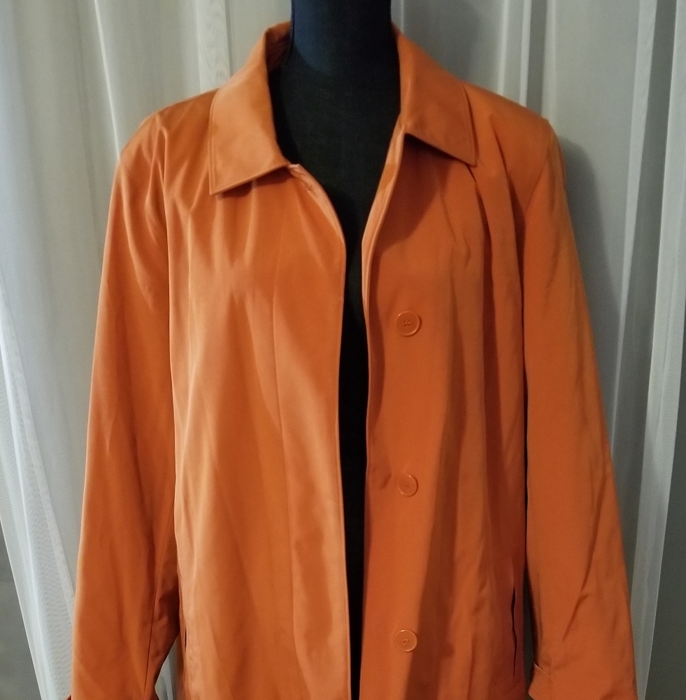 New York & Company Orange Trenchcoat with lining